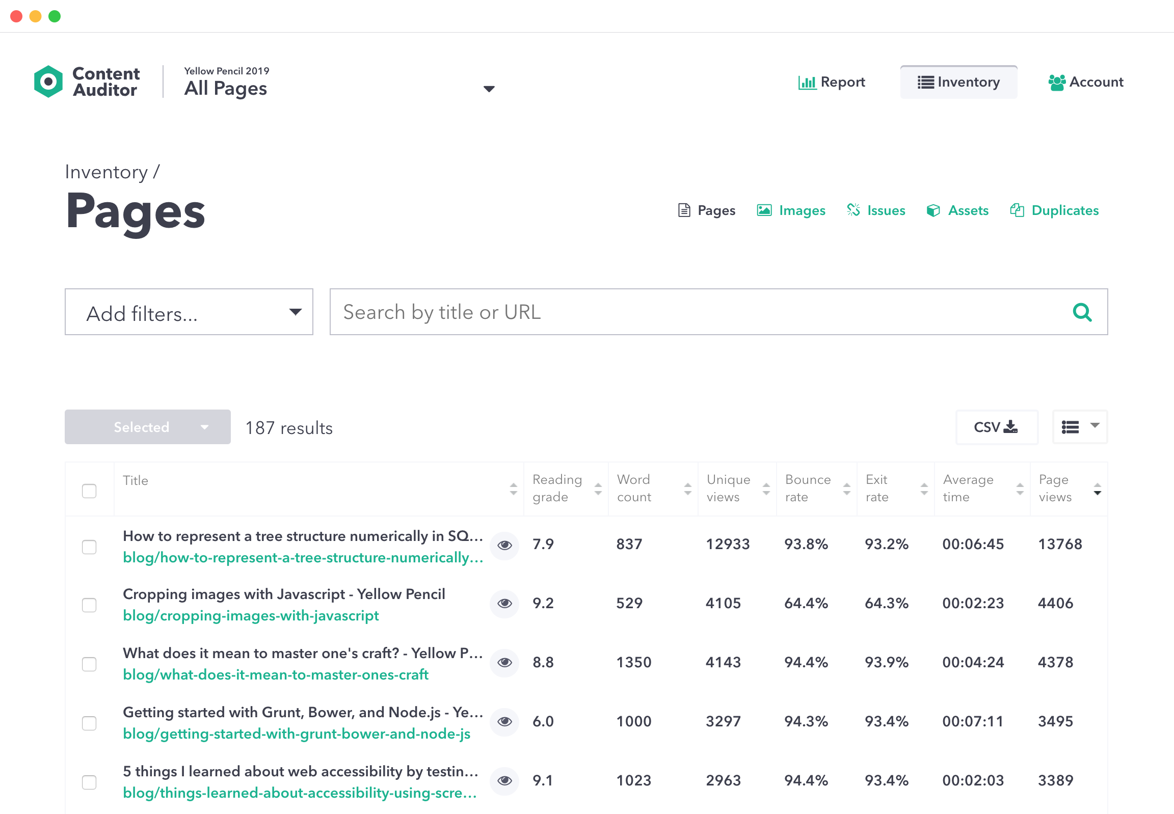 Screenshot depicting new spreadsheet columns for Google Analytics data